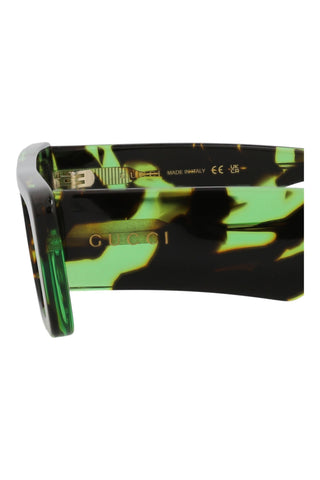 Gucci Gg1331 S Shiny Big Spotted Black + Green Havana Sunglasses-Dellamoda
