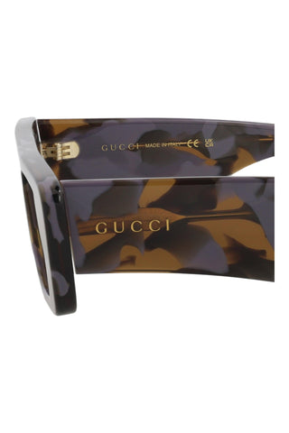 Gucci Gg1331 S Shiny Big Spotted Lilac + Brown Havana Sunglasses-Dellamoda