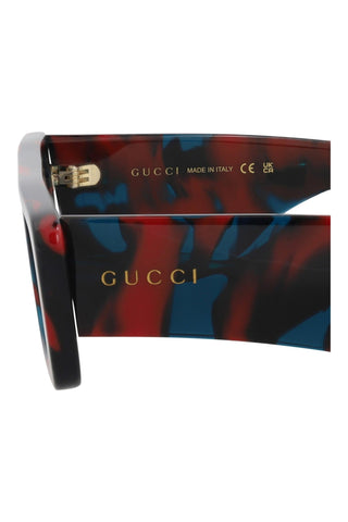 Gucci Gg1331 S Shiny Big Spotted Red + Petrol Havana Sunglasses-Dellamoda
