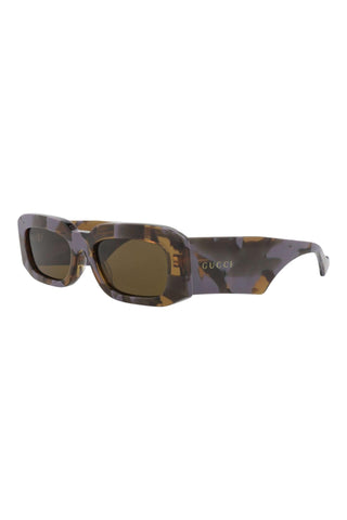 Gucci Gg1426 S Shiny Big Spotted Lilac + Brown Havana Sunglasses-Dellamoda