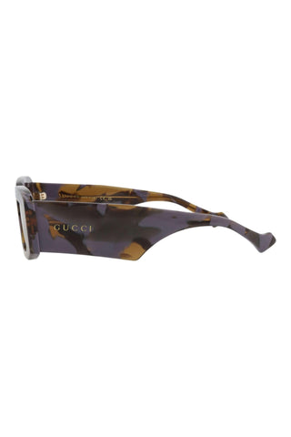 Gucci Gg1426 S Shiny Big Spotted Lilac + Brown Havana Sunglasses-Dellamoda