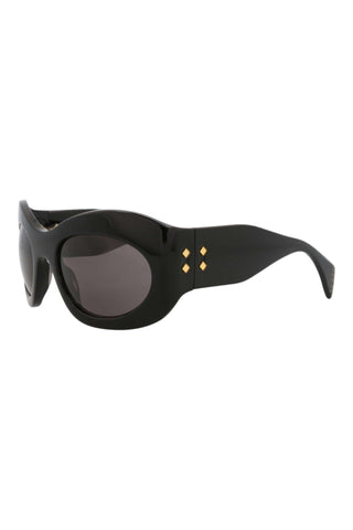 Gucci Gg1463 S Shiny Solid Black Sunglasses-Dellamoda