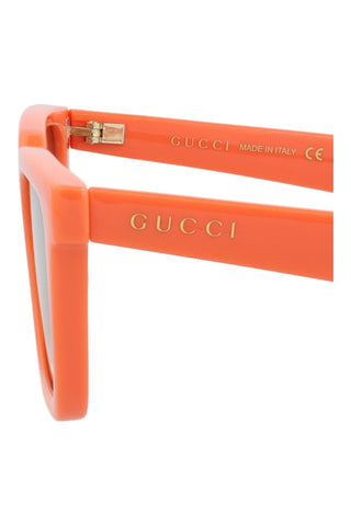 Gucci Gg1539 S Shiny Solid Orange Sunglasses-Dellamoda