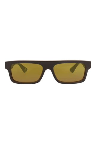 Gucci Gg1616 S Shiny Solid Bilayer Brown/Beige Sunglasses-Dellamoda
