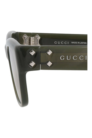 Gucci Gg1706 S Shiny Opal Olive Green Sunglasses-Dellamoda