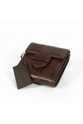 Gucci Limited Edition Brown Stainless Steel / Leather Travel Desk Alarm Clock/Watch (GGC1)-Dellamoda