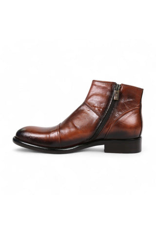 Jo Ghost 1224 Brown Calf-Skin Leather Laceless Ankle Boots (JG5355)-AmbrogioShoes