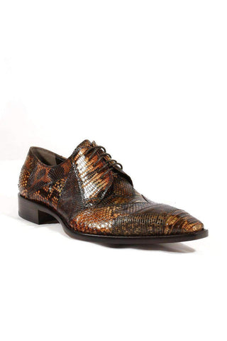Jo Ghost 1732M Embossed Leather Derby-Dellamoda