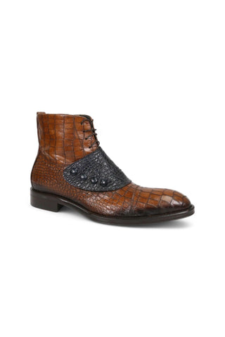 Jo Ghost 1788 Luisiana Crocodile Embossed Leather Ankle Boots (JG5322)