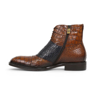 Jo Ghost 1788 Luisiana Crocodile Print Leather Ankle Boots (JG5322)-AmbrogioShoes