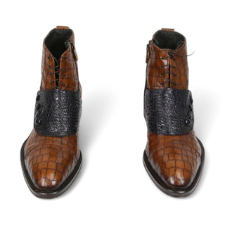 Jo Ghost 1788 Men's Shoes Luisiana Crocodile Print Leather Ankle Boots (JG5322)-AmbrogioShoes