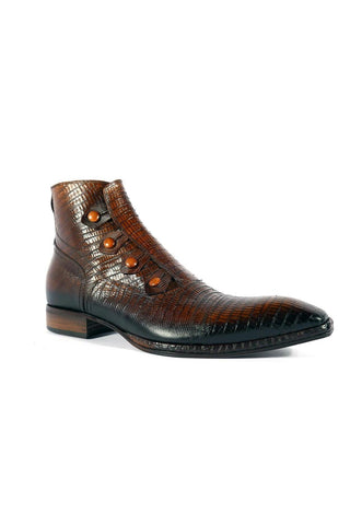 Jo Ghost 2379 Lizard Embossed Leather Boot-Dellamoda
