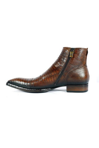 Jo Ghost 2379 Lizard Embossed Leather Boot-Dellamoda