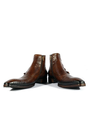 Jo Ghost 2379 Lizard Print Calf-Skin Leather Boots (JG5313)-AmbrogioShoes
