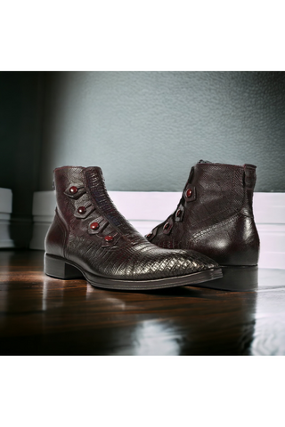 Jo Ghost 2379 Lizard Print Calf-Skin Leather Boots (JG5313)-AmbrogioShoes
