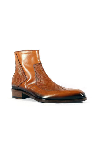 Jo Ghost 2516 Leather Wingtip Ankle Boot-Dellamoda