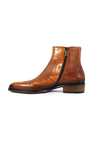 Jo Ghost 2516 Leather Wingtip Ankle Boot-Dellamoda