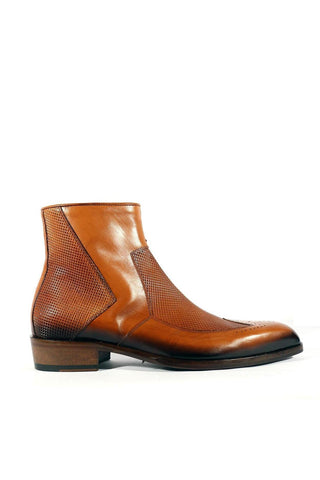 Jo Ghost 2516 Leather Wingtip Ankle Boot-Dellamoda