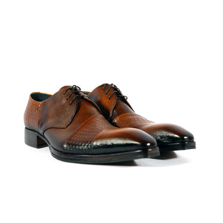 Jo Ghost 2539 Men's Shoes Brown Laser Cut / Calf-Skin Leather Derby Oxfords (JG5316)-AmbrogioShoes