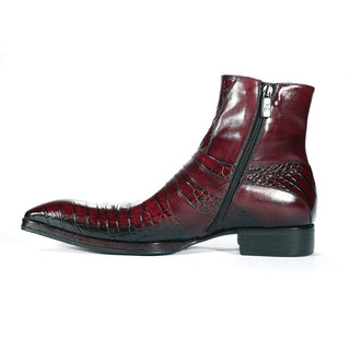 Jo Ghost 2727 BIS Crocodile Print / Buffalo Leather Ankle Boots (JG5302)-AmbrogioShoes