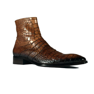 Jo Ghost 2727 BIS Crocodile Print / Leather Ankle Boots-AmbrogioShoes