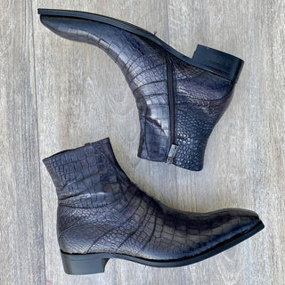 Jo Ghost 2727 BIS Men's Shoes Crocodile Print Calf-Skin Leather Ankle Boots (JG5369)-AmbrogioShoes