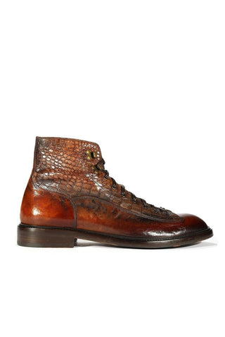Jo Ghost 2833 Crust Crocodile Embossed / Buffalo Leather Boots (JG5304)