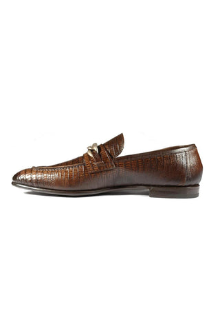 Jo Ghost 2955 Crocodile Embossed Leather Chain Loafers (JG5312)-Dellamoda
