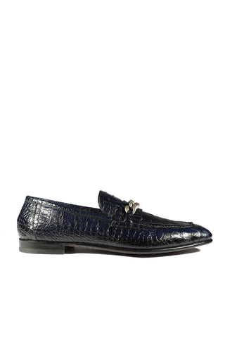 Jo Ghost 2955 Crocodile Embossed Leather Chain Loafers (JG5312)
