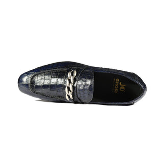 Jo Ghost 2955 Crocodile Print Leather Chain Loafers (JG5312)-AmbrogioShoes