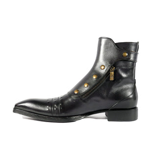 Jo Ghost 3206 Calf-Skin Leather Buckle Boots (JG5318)-AmbrogioShoes