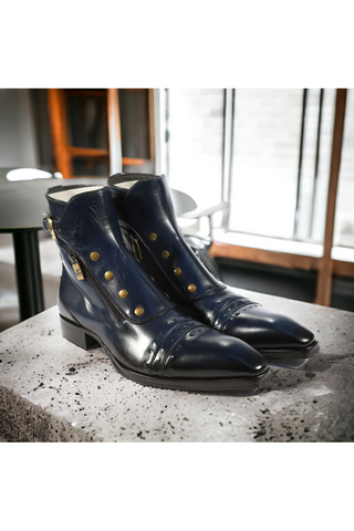 Jo Ghost 3206 Leather Buckle Boots (JG5318)-AmbrogioShoes