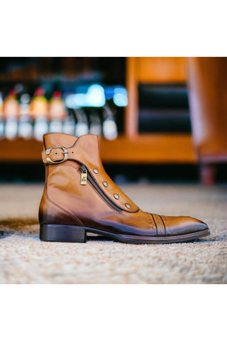 Jo Ghost 3206 Leather Buckle Boots (JG5318)-AmbrogioShoes