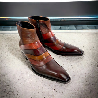 Jo Ghost 3242 Men's Shoes Calf-Skin Leather Ankle Boots (JG5324)-AmbrogioShoes