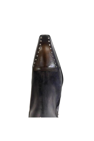 Jo Ghost 3516 Calf-Skin Leather Stud Ankle Boots (JG5325)-AmbrogioShoes