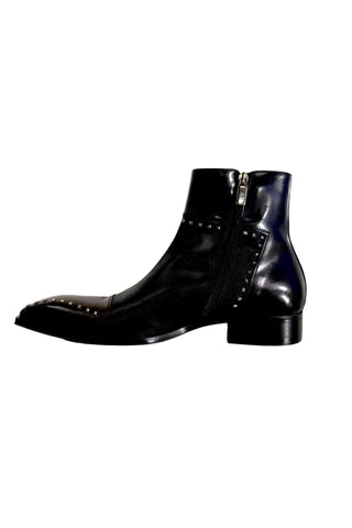 Jo Ghost 3516 Leather Stud Ankle Boot-Dellamoda