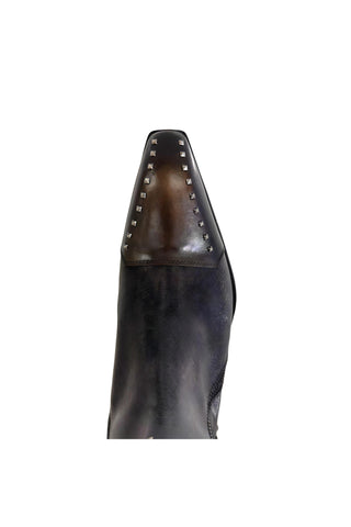 Jo Ghost 3516 Leather Stud Ankle Boot-Dellamoda