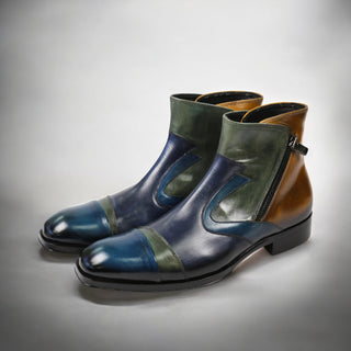 Jo Ghost 4761 Calf-Skin Leather Pitched Ankle Boots (JG5338)-AmbrogioShoes