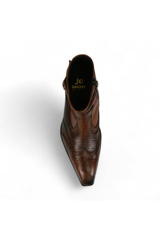 Jo Ghost 4764 Louisiana Embossed Leather Ankle Boot