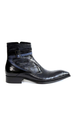 Jo Ghost 4766 Crocodile Embossed / Calf-Skin Leather Ankle Boots (JG5339)