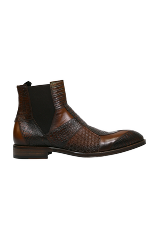 Jo Ghost 4776 Brown Multi Texture Embossed Leather Boots (JG5365)