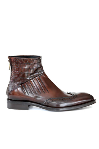 Jo Ghost 4782 Crocodile Embossed / Leather Ankle Boots (JG5346)