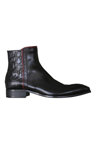 Jo Ghost 4989 Black Crocodile Embossed / Leather Boots (JG5363)