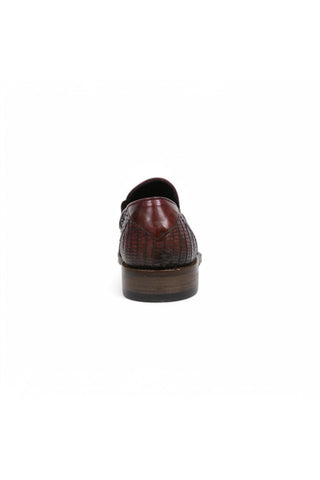 Jo Ghost 4992 Burgundy Multi Texture Embossed Leather Loafers (JG5366)