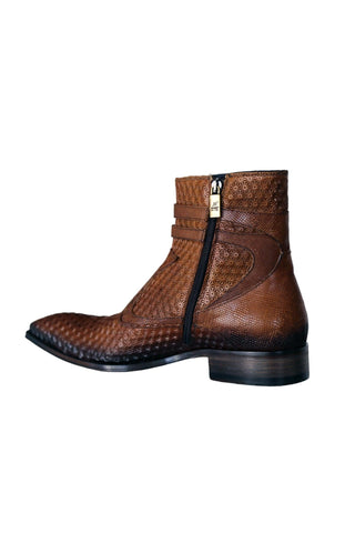 Jo Ghost 4996 Brown Multi Texture Embossed Leather Boots (JG5364)