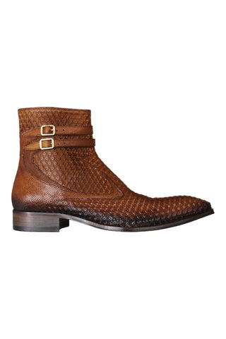 Jo Ghost 4996 Brown Multi Texture Embossed Leather Boots (JG5364)