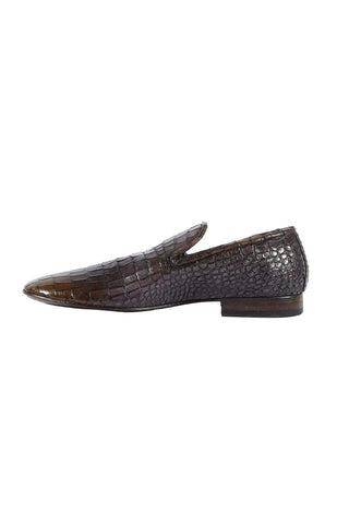 Jo Ghost Crocodile Embossed Calf-Skin Leather Loafers (JG5112)