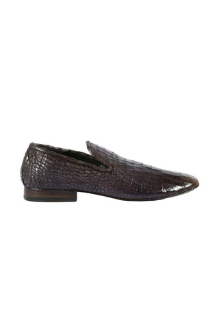 Jo Ghost Crocodile Embossed Calf-Skin Leather Loafers (JG5112)