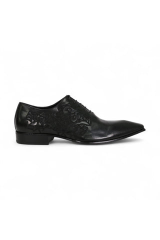 Jo Ghost Parma Doc Col Nero Embroidered Leather Oxfords (JG2201)