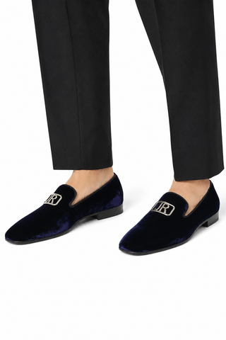 John Richmond 12286 Velvet Slip-On Loafer (JR1008)-AmbrogioShoes